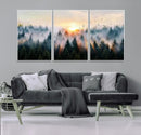 Misty Forest Wall Art – Framed Sunrise Pines Canvas Artwork, by MyGreatCanvas | Canvas Wall Art Prints | Photo Prints & Wall Decor