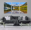 Maroon Bells Wall Art – Framed Snowy Mountain Canvas by MyGreatCanvas | Canvas Wall Art Prints | Photo Prints & Wall Decor