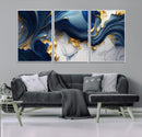 Blue Marble Wall Art Canvas Print – Framed Gold Veins by MyGreatCanvas | Canvas Wall Art Prints | Photo Prints & Wall Decor