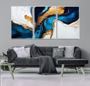 Gold Blue Abstract Canvas Print, Elegant Navy and Gold by MyGreatCanvas | Canvas Wall Art Prints | Photo Prints & Wall Decor
