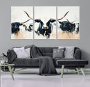 Texas Longhorn Wall Art Canvas Print – Majestic Horned Bull