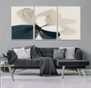 Minimal Flower Wall Art Canvas Print – Framed Beige Bloom