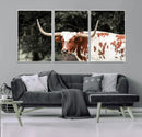 Texas Longhorn Wall Art Canvas Print – Framed Spotted Bull by MyGreatCanvas | Canvas Wall Art Prints | Photo Prints & Wall Decor