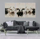 Longhorn Cattle Wall Art Canvas Print – Framed Bison Herd by MyGreatCanvas | Canvas Wall Art Prints | Photo Prints & Wall Decor