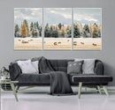Elk Herd Wall Art – Framed Snowy Forest Canvas Artwork, by MyGreatCanvas | Canvas Wall Art Prints | Photo Prints & Wall Decor