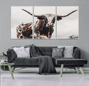 Texas Longhorn Wall Art – Framed Spotted Bull Canvas by MyGreatCanvas | Canvas Wall Art Prints | Photo Prints & Wall Decor