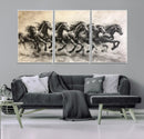 Galloping Horses Wall Art Canvas Print – Framed Wild