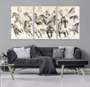Running Horses Wall Art Canvas Print – Framed Galloping Herd