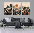 Wood Mountain Landscape Wall Art Canvas Print – Framed