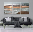 Ocean Sunset Wall Art Canvas Print – Framed Beach Waves