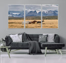 Grand Teton Park Wild Horses Wall Art Canvas Print – Framed by MyGreatCanvas | Canvas Wall Art Prints | Photo Prints & Wall Decor