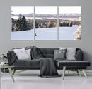 Snowy Mountain Wall Art Canvas Print – Framed Ski Slope
