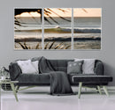 Sunset Surf Wall Art Canvas Print – Framed Golden Hour Waves