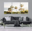 California Coast Palm Trees Wall Art Canvas Print – Framed