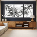 Black and White Palm Wall Art Canvas Print – Framed