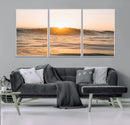Calm Water Wall Art – Framed Sunset Waves Canvas Artwork, by MyGreatCanvas | Canvas Wall Art Prints | Photo Prints & Wall Decor
