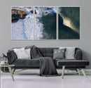 Ocean Wave Wall Art – Aerial Coastal View Canvas Artwork, by MyGreatCanvas | Canvas Wall Art Prints | Photo Prints & Wall Decor