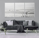 Surfer Silhouette Wall Art – Framed Calm Ocean Canvas by MyGreatCanvas | Canvas Wall Art Prints | Photo Prints & Wall Decor