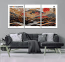 Modern Japanese Wall Art Canvas Print – Framed Abstract