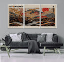 Modern Japanese Wall Art Canvas Print – Framed Abstract
