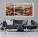 Modern Japanese Wall Art Canvas Print – Framed Abstract