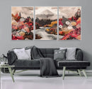 Mountain Wall Art Canvas Print – Framed Autumn Forest