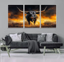 Longhorn Canvas Wall Art Canvas Print – Framed Bold Bull