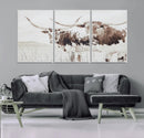 Longhorn Wall Art Canvas Print – Framed Western Cow Rustic
