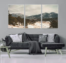 Mountain Landscape Wall Art Canvas Print – Framed Snowy