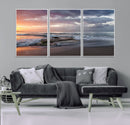 Golden Hour Wall Art Canvas Print – Framed Tranquil Waves