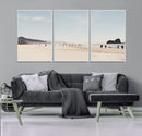 Minimalist Beach Wall Art Canvas Print – Framed Coastal