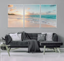 Beach Sunset Wall Art Canvas Print – Framed Ocean Waves