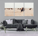 Bison Herd Wall Art Canvas Print – Framed Western Prairie