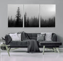 Misty Pines Wall Art Canvas Print – Framed Woodland