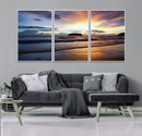 Beach Sunset Wall Art Canvas Print – Tropical Ocean Waves