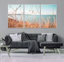 Coastal Grass Landscape Wall Art Canvas Print – Golden