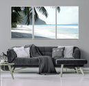 Tropical Beach Wall Art Canvas Print – Framed Serene Ocean