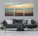 Sunset Seascape Wall Art Canvas Print – Framed Pastel Ocean