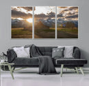 Snowy Peaks Wall Art Canvas Print – Rustic Mountain