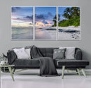 Tropical Beach Wall Art Canvas Print – Framed Sunset Glow