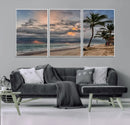 Tropical Storm Wall Art Canvas Print – Framed Moody Beach