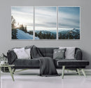 Snowy Mountain Wall Art Canvas Print – Frosty Peaks Alpine