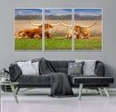 Texas Longhorn Pair Wall Art Canvas Print – Peaceful Rustic by MyGreatCanvas | Canvas Wall Art Prints | Photo Prints & Wall Decor