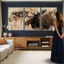 Moose Canvas Wall Art — Rustic Wildlife Painting Print | by MyGreatCanvas | Canvas Wall Art Prints | Photo Prints & Wall Decor