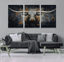 Rustic Longhorn Bull Wall Art Canvas Print – Vintage Western by MyGreatCanvas | Canvas Wall Art Prints | Photo Prints & Wall Decor