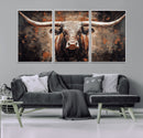 Rustic Longhorn Bull Wall Art Canvas Print – Vintage Western by MyGreatCanvas | Canvas Wall Art Prints | Photo Prints & Wall Decor