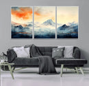 Warm Clouds Abstract Mountain Wall Art Canvas Print
