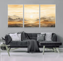 Sepia Color Abstract Mountain Wall Art Canvas Print