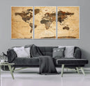 Push Pin World Map Canvas Print – Travel Tracker Wall Art