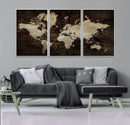 Vibrant Watercolor World Map Wall Art – Stunning Multicolor by MyGreatCanvas | Canvas Wall Art Prints | Photo Prints & Wall Decor